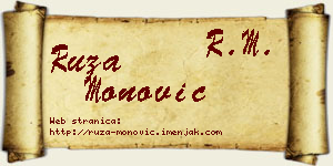 Ruža Monović vizit kartica